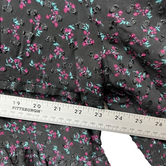 NWT ZARA BASIC Floral Swiss Dot Ruffle Babydoll Dress - Picture 7 of 7